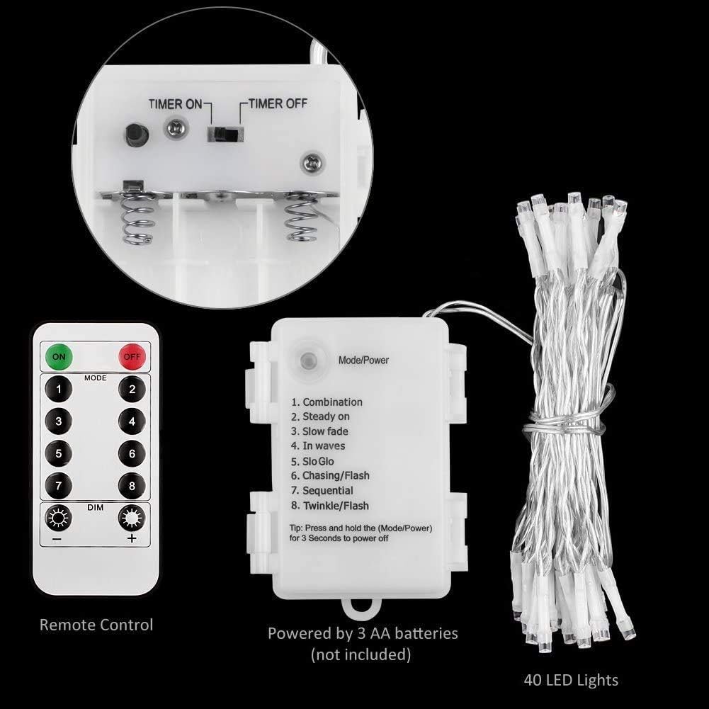 [Remote Control & Timer] 50 LED Outdoor Fairy Lights Battery Operated ...