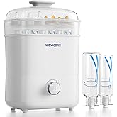 WONDBORN Bottle Sterilizer and Dryer, 99.999% Deep Sterilization, 6-min Rapid Disinfection, Up to 12 Bottles, HEPA Filter, All-in-One for Baby Bottles, Breast Pump Parts & Newborn Essentials