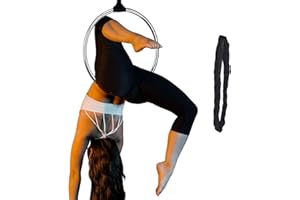 PRIOR FITNESS Mini Lyra Hoop Set, 17 Inch Small Aerial Hoop Kit, Circus Aerial Equipment, Stainless Steel Aerial Yoga Hoop fo