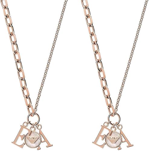 Amazon エンポリオアルマーニ Emporio Armani ペアネックレス ペンダント ファッション ジュエリー アクセサリー メンズ レディース ピンクゴールド シルバー Egeg 並行輸入品 ネックレス 通販