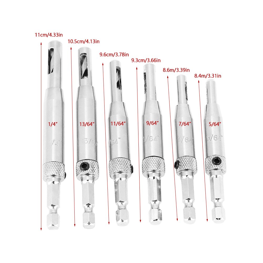Self Centering Drill Bit 6pcs Self Centering Hinge Cabinet Door