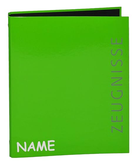 Unbekannt Ringbuch / Sammelordner Zeugnisse incl. Namen - GRÜN A4 für Dokumente / Zeugnis / Zeugnisheft / Dokumentenmappe / Z