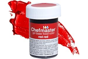 Chefmaster Red Red Gel Food Coloring | Vibrant Color | Professional-Grade Dye for Icing, Frosting, Fondant | Baking & Decorating | Fade-Resistant | Easy-to-Use | Made in USA | 1 oz