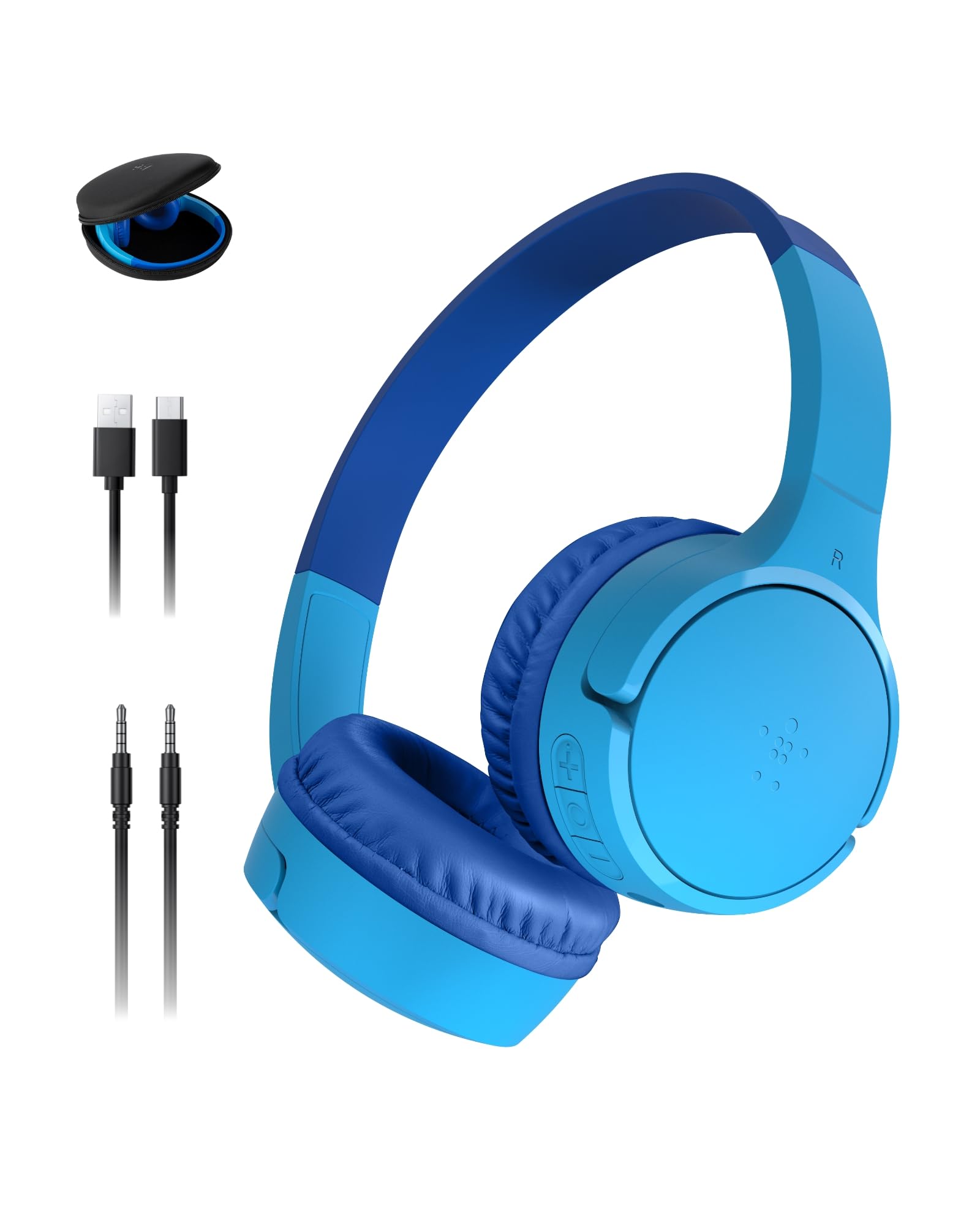 Belkin SoundForm Mini Bluetooth Kids Headphones with Case, 30H Battery Life
