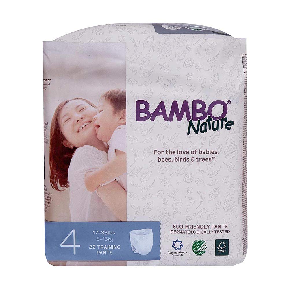 Bambo Nature - Eco-Friendly Diaper Pants, Size 4, 7-12kg 22 Count