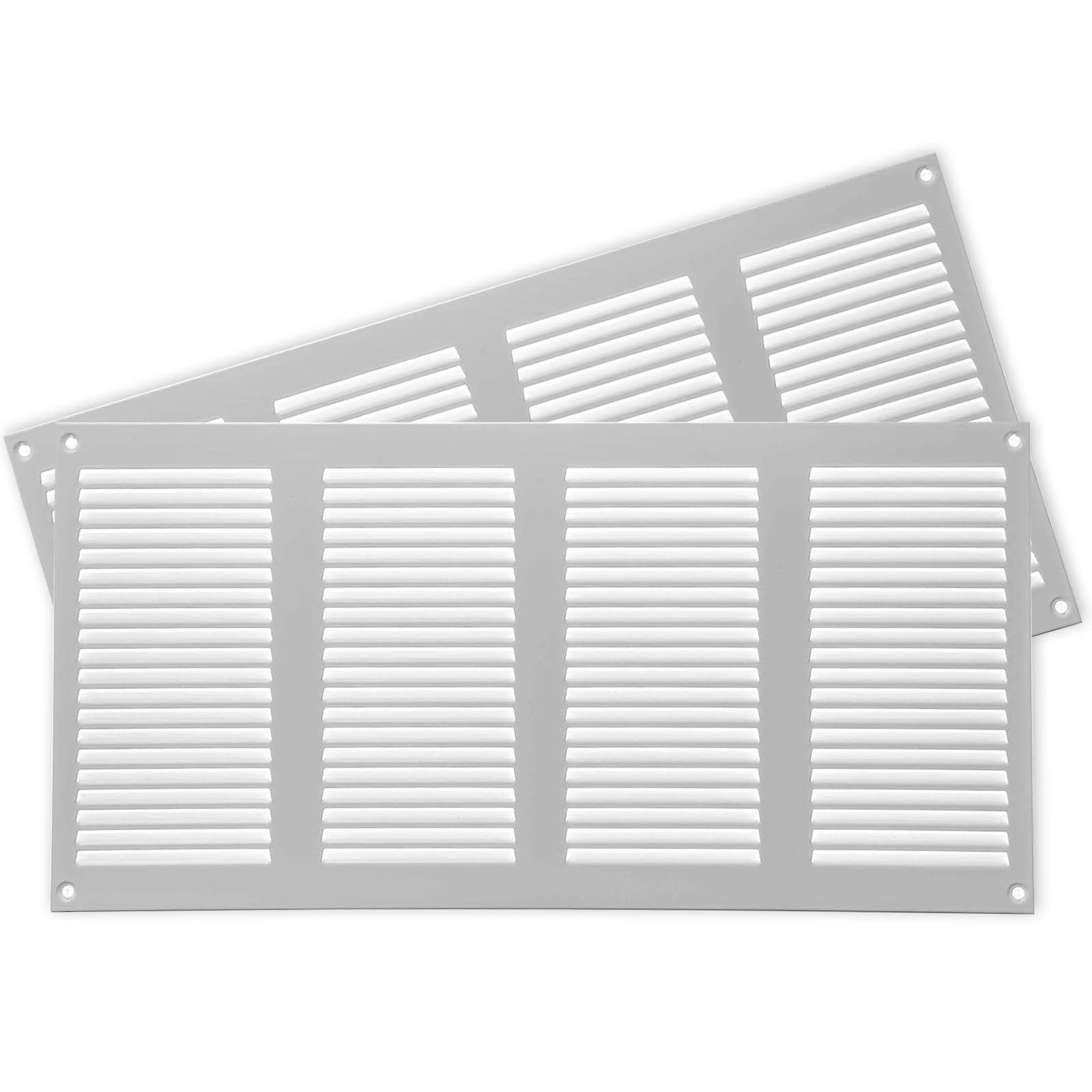 2-Pack 16" x 8" Inch / 400 x 200 mm White Air Vent Cover - Quality Steel Return Air Grilles - for Ceiling and Sidewall - HVAC - with Insect Protection Screen (15.74''x7.87'' Inch, White) — image 1