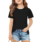 Imily Bela Girls Short Sleeve T Shirts Casual Crewneck Fashion Tees Kids Summer Tops 5-14 Years