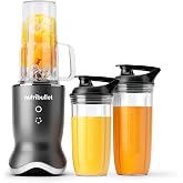 nutribullet&reg; Ultra Personal Blender, 1200W, Gunmetal Gray, NB50500 | Quietest Single-Serve Blender. Titanium Coated Blades, 3 BPA-Free Cups, To-Go Lids, Dishwasher Safe.