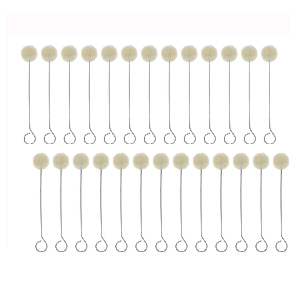 50 Pieces Wool Daubers Ball Brush Leather Dye Dauber Dyeing Applicator with Metal Handle for DIY Crafts Projects