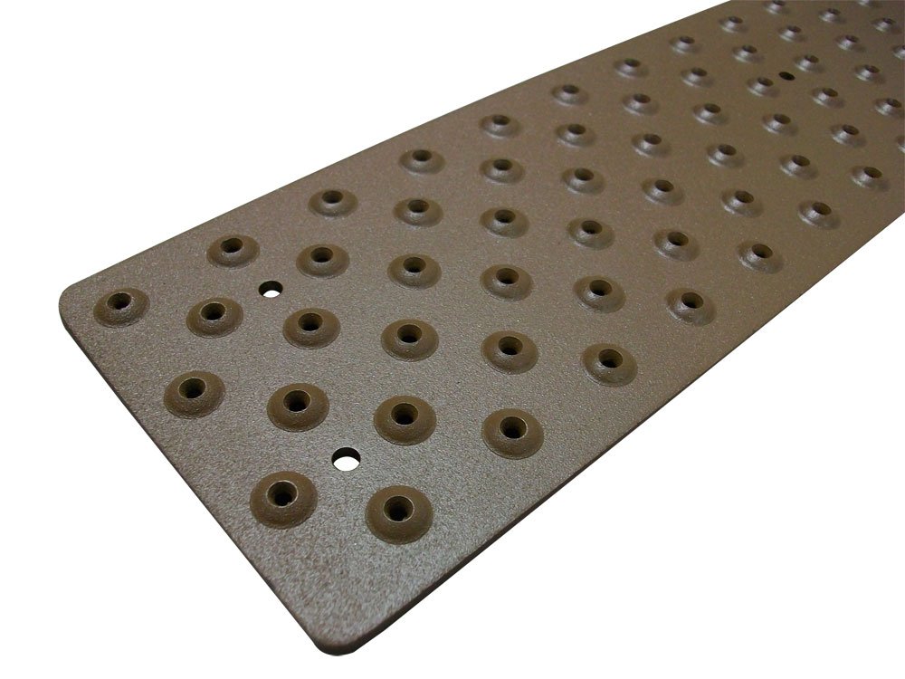 HandiTreads Non Slip Aluminum Stair Tread, Powder Coated Brown, 3.75" x 30" with Color Matching Wood Screws, Each