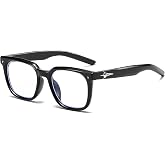 YouthMall Thick Square Blue Light Glasses for Women Men Fashion Eyeglasses | Classic star blue light blocking glasses, Trendy clear computer eyeglasses for gaming screen, Chic cute square fake eyewear