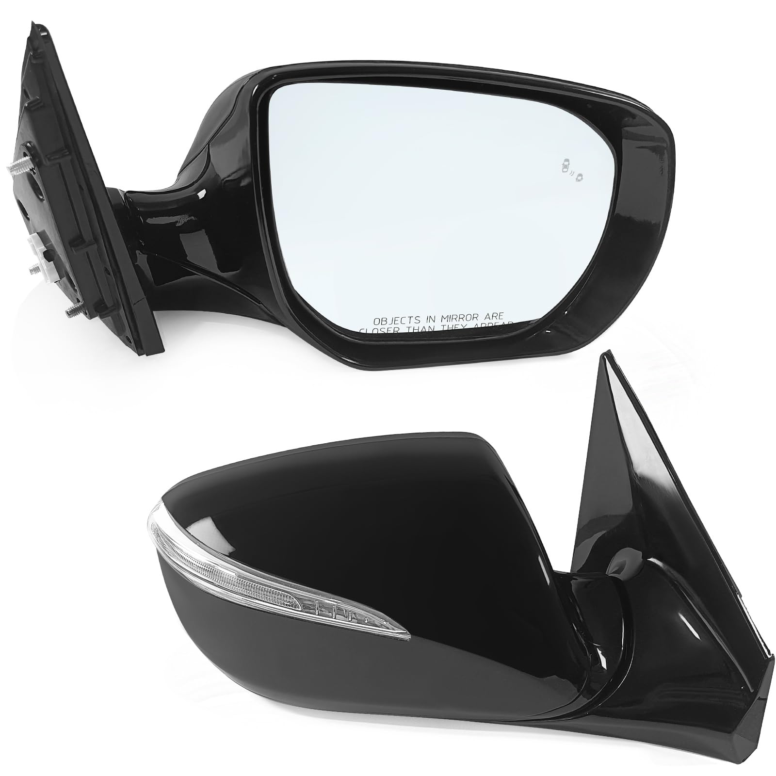 Photo 1 of Paderson Right Passenger Side Mirror Assembly Fits 2013-2018 Hyundai Santa Fe Sport with Power Glass Heated Turn Signal and Manual Folding Blind Spot Detection Replace HY1321234(8Pins)