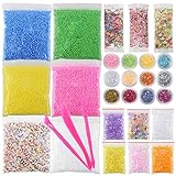 Slime Beads Making Kit Supplies Decoration Colorful Glitter Foam Balls for Kids Art Craft DIY 30 Pack