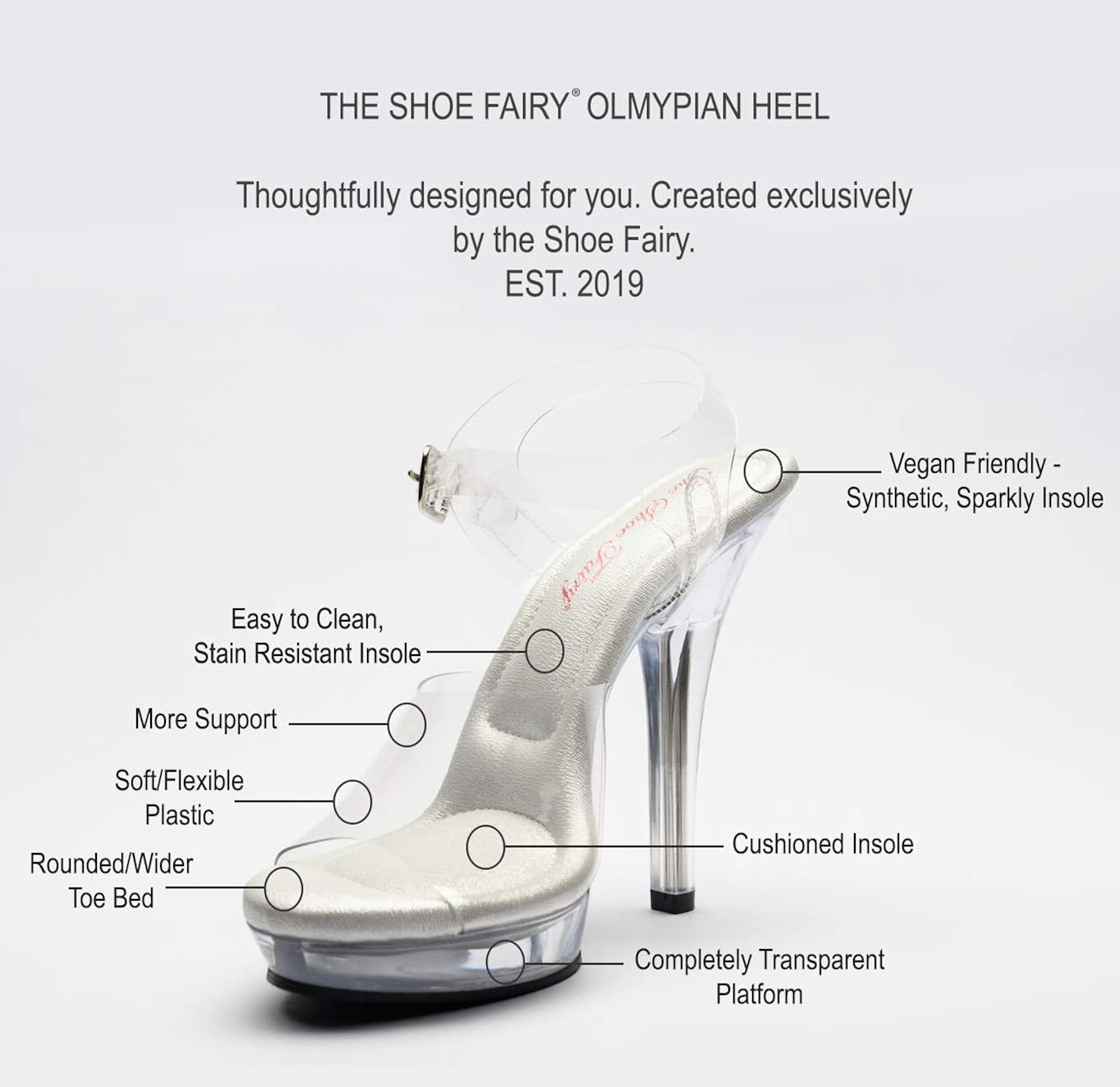 clear competition heels for wide feet