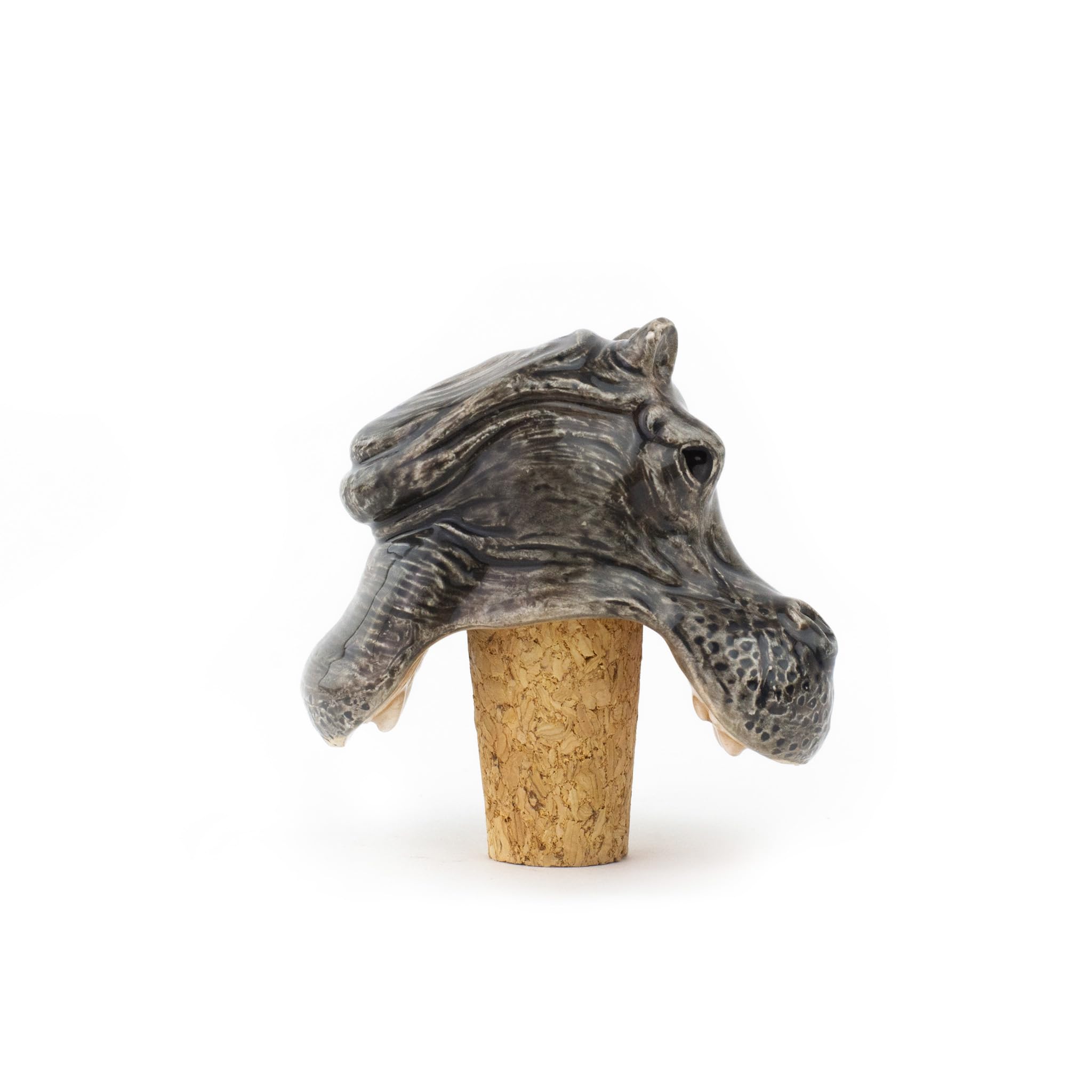 DONKEY Hungry Hippos Bottle Sealer - Grey Dolomite Round Bottle Stopper - 5 x 6 cm