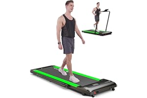 SupeRun 2 in 1 Under Desk Treadmill, 3.0HP Folding Treadmill with 300 LBS for Home, Portable Compact Walking Pad with 12 Programs