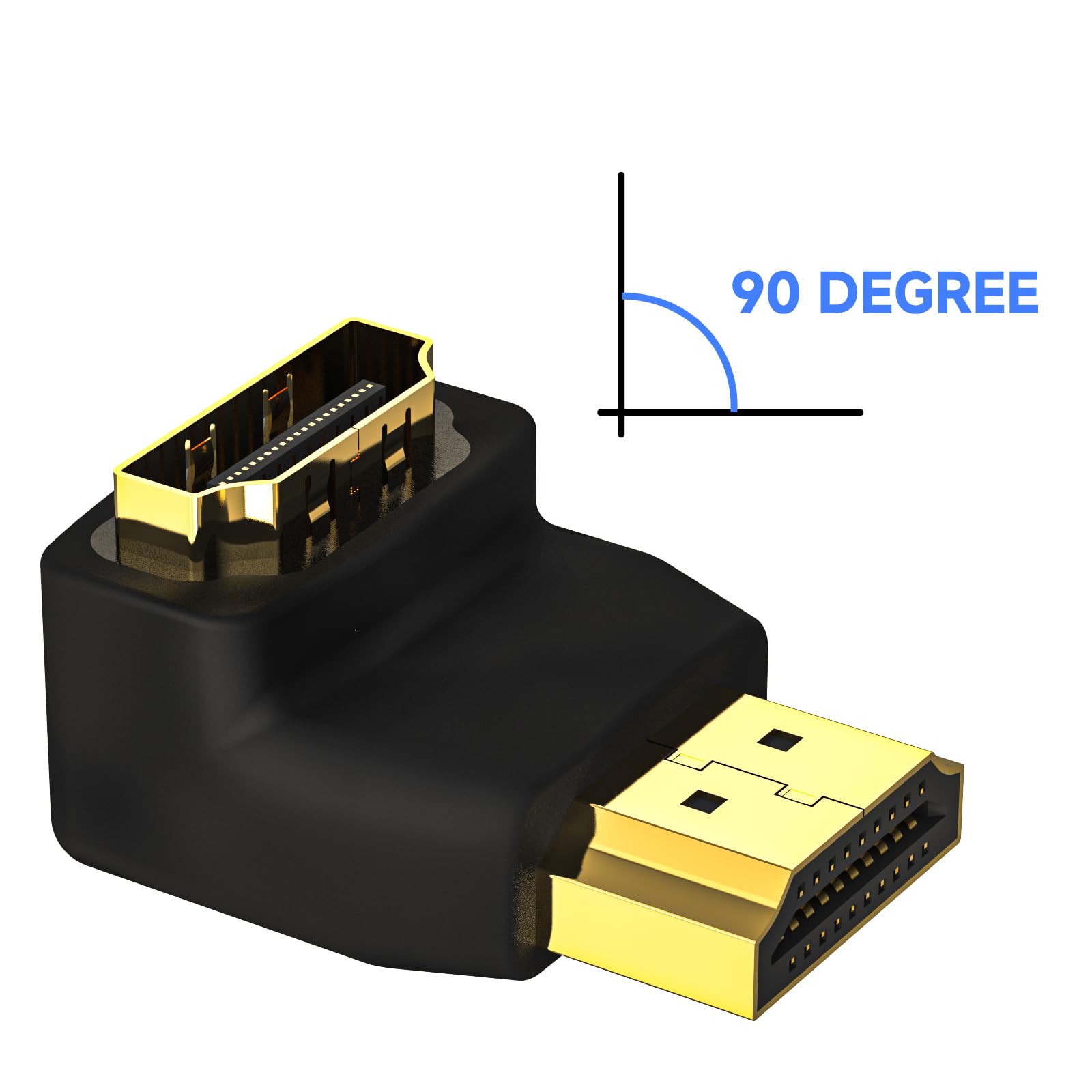 VCE HDMI 90 and 270 Degree Adapter 6-Pack, Right Angle HDMI Adapter Male to Female L-Shape Connector with 4K@60Hz, 3D for TV Stick, HDTV, PC