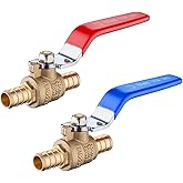 Hourleey 2 Stück Kugelhähne 1/2 Zoll – Push-Fit Vollanschluss Für Heiß- & Kaltwasser, Mit Trennclip