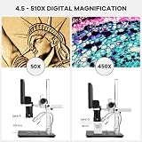 Andonstar AD246-M Digital Microscope 3 Lens Soldering Coin Biological 1080P 7" view 4