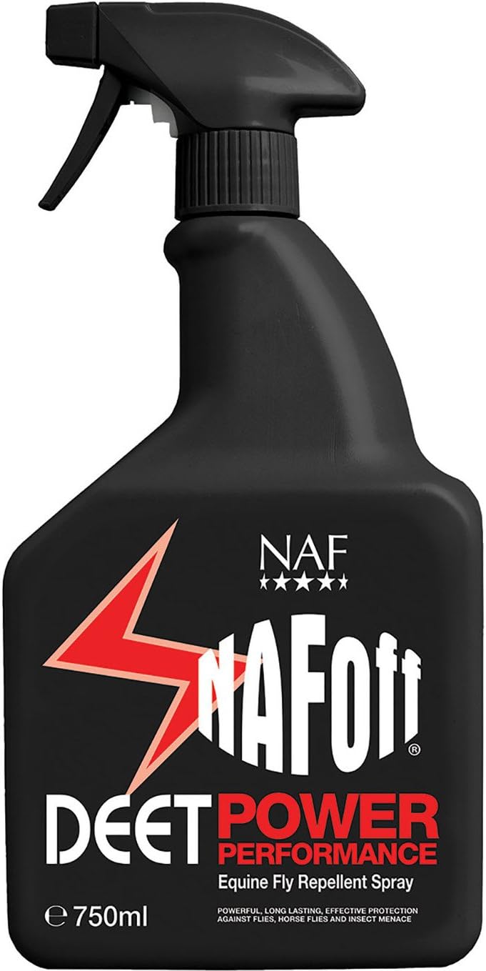 NAF Off Deet Power Performance Fly Spray 750ml, High-Strength Insect Repellent for Horses, with DEET (19%)