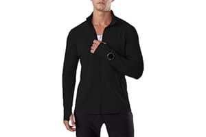 Locachy Men's Lightweight Quick Dry Athletic Jacket Full Zip Stand Collar Running Workout Performance Shirt