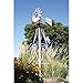 COLIBROX 8ft. Ornamental Garden Windmill, Galvanized with Red Tips