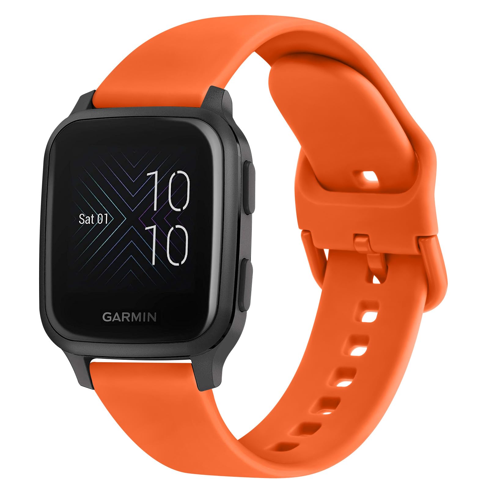 AK Strap Compatible with Gar min Venu SQ Music Strap, 20mm Soft Silicone strap Replacement Wristband for Gar min Venu SQ Music/Garmi n venu Sq/Garmi n venu/G armin Venu 2 Plus (Orange)