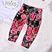 3Pcs Cotton Newborn Baby Girls Tops + Flower Pants + Headband Clothes Outfits Set (0-6M, White)
