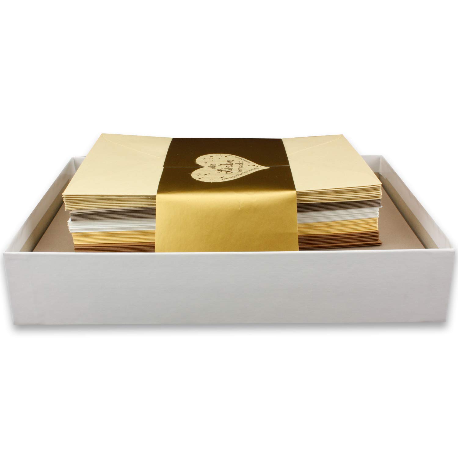 25x Coloured cards blank with matching envelope and inserts in cream in DIN A6 DIN C6 - natural colours ideal for invitations and gifts