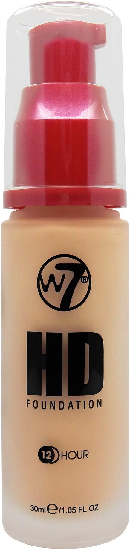 W7 HD Foundation Oil-Free Liquid Foundation Medium Coverage Fresh Beige 30ml