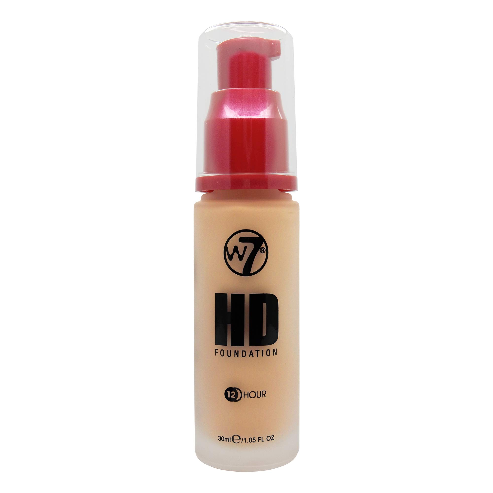 W7 HD Foundation - Oil-Free Liquid Foundation for Poreless, Matte Medium Coverage - 30ml (Fresh Beige)