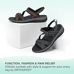 Orthofeet Women's Orthopedic Black Water-Friendly