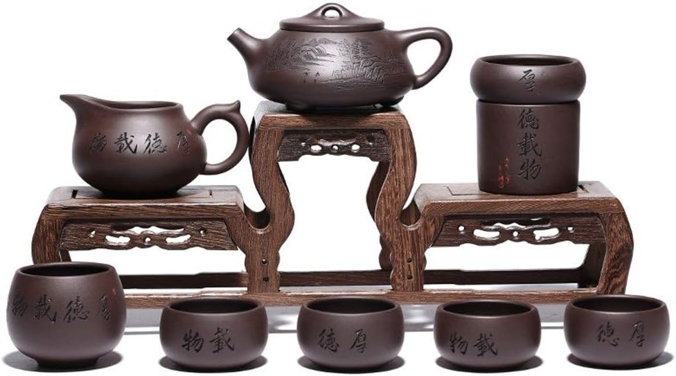 Teapots Stone Scoop Teapot Sets Of Pots Gift Set Virtuous Tea Set Teapot Set Nine Tea Maker Sand Pot MDYHJDHYQ (Color : Thick German load set)