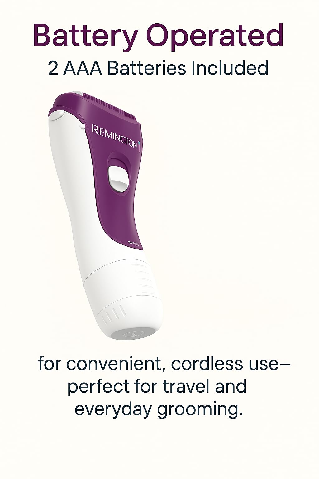 Remington Smooth & Silky Electric Shaver for Women, 3-Blade Battery Operated Foil Shaver and Bikini Trimmer, Shave Wet or Dry