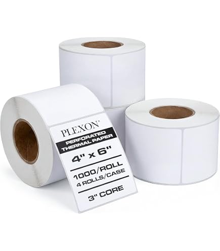 Cラベル T-DJ-F-4 6冊セット Amazon.com: Plexon 4x6 Thermal Labels, Paper Shipping Labels for
