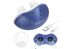 ROOHO Anti Snore Device,Electric Stop Snoring Solution,Mini Portable Anti Snoring Devices Stopper,Adjustable Wind Speed Snoring Prevention Nasal Dilators for Men & Women Travel（Blue）