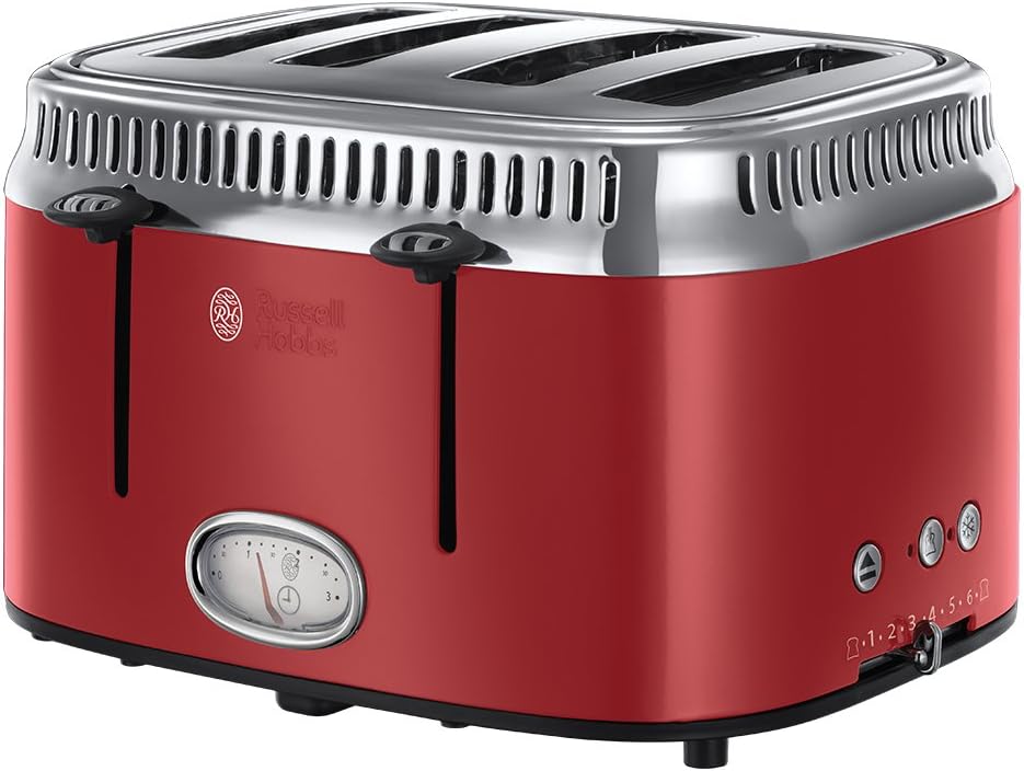 Russell Hobbs 2169056 Grillepains 4 fentes Rouge 1300 W Amazon.fr