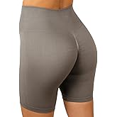 MAXXIM Womens Seamless Biker Shorts High Waisted Scrunch for Yoga Gym Workout Running Exercise Fitness Shorts Gray Small
