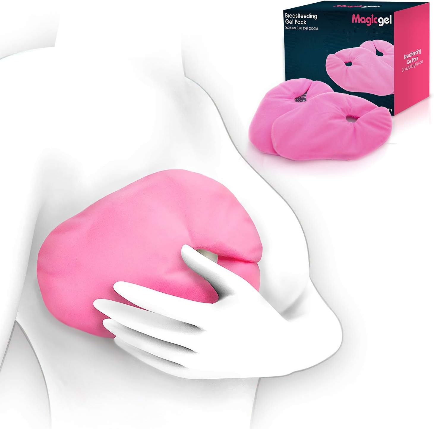 Magic Gel Luxury Breast Therapy Pack, Pink, 4 Count (Pack of 1)
