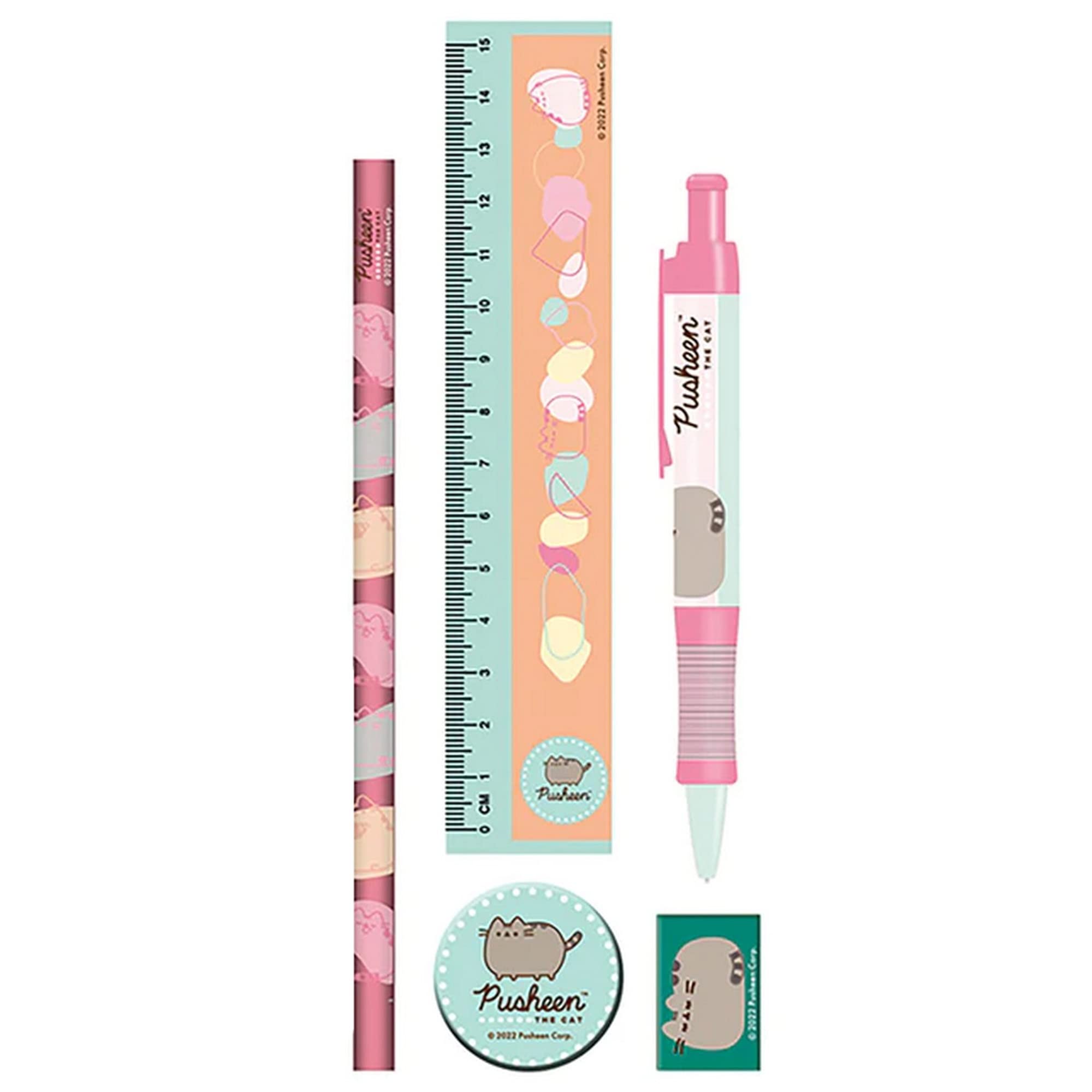 Pyramid International Pusheen/Hello Kitty Stationery Set (Botanical Design) 8.5 x 1.5 x 21cm - Official Merchandise