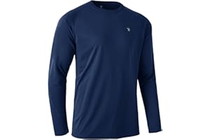 BGOWATU Men's UPF 50+ Long Sleeve Swim Shirts Quick Dry Sun Protection Rash Guard Fishing Shirt
