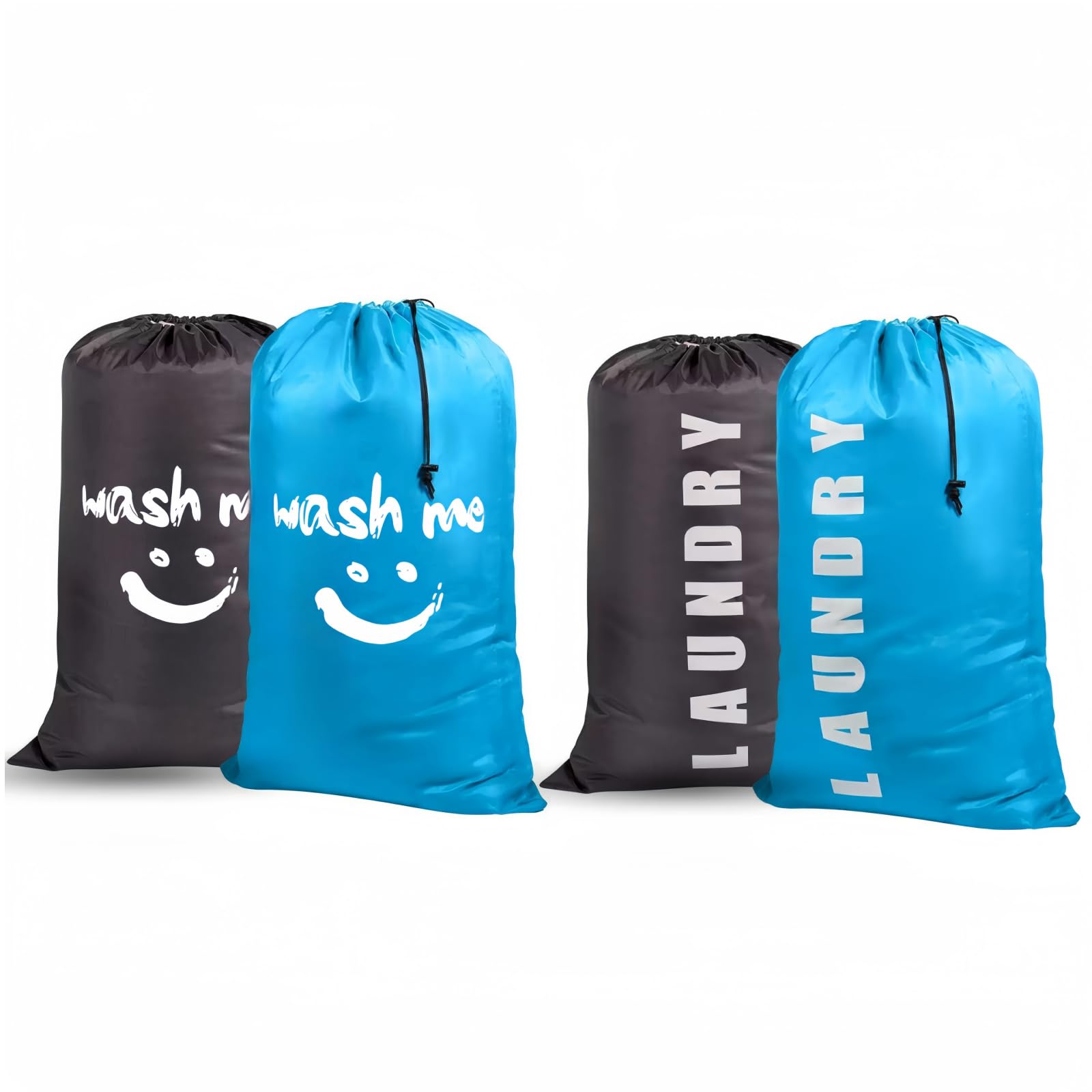Large Laundry Bag with Drawstring, Foldable Laundry Bag, 24" × 36" Travel Laundry Bags,Washing Bags for Travelling, Camping, Home, Bathroom