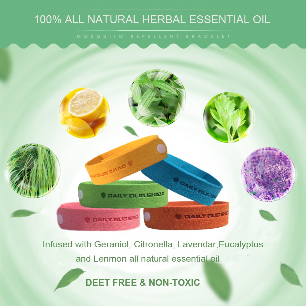 KIVETAI Mosquito Repellent Bracelet -12 Packs All Natural Bug Repellent Bands Travel Repellent Wristbands For Kids, Adults & Pets, No Deet Non Toxic