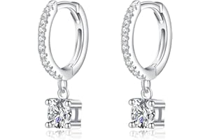 SLUYNZ 925 Sterling Silver CZ Hoop Earrings for Women Teen Girls Small CZ Hoop Earrings Huggie Drop