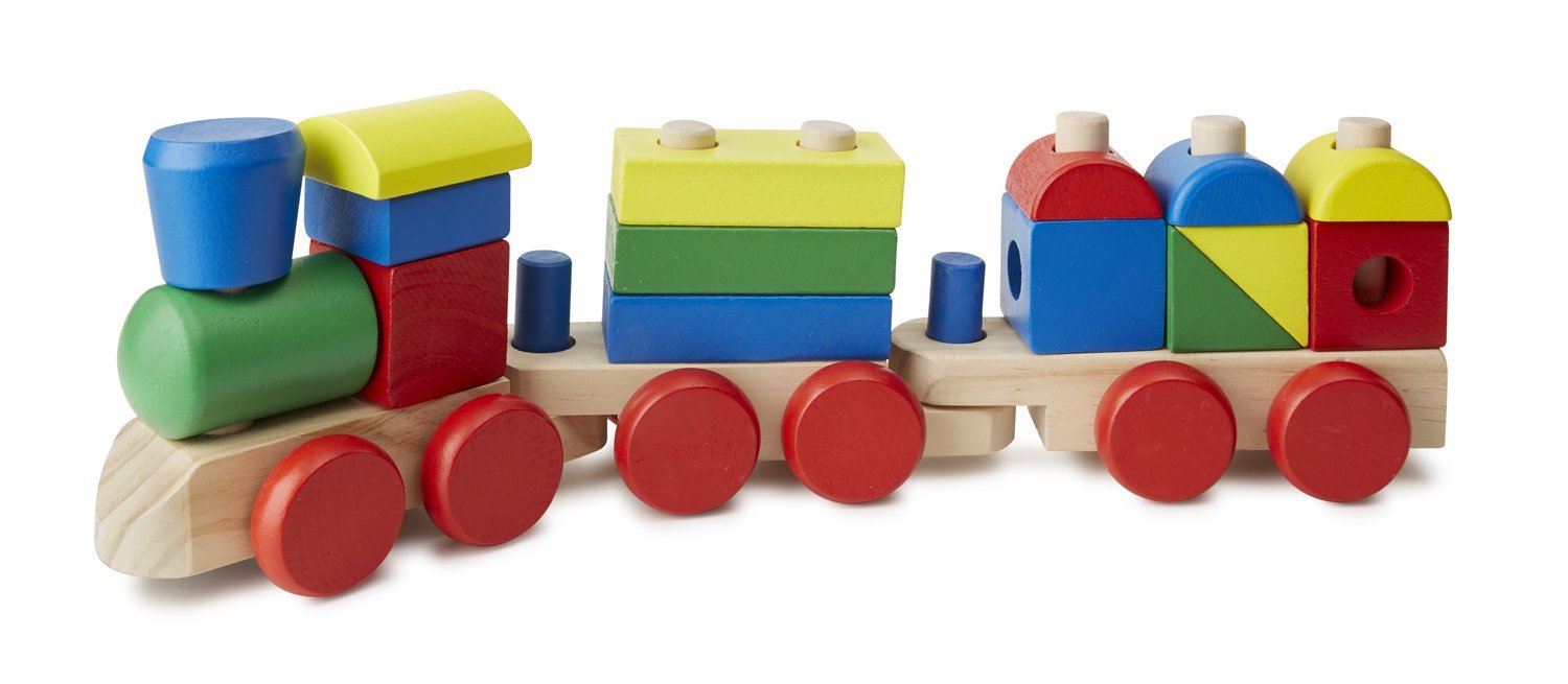 Melissa Doug Stacking Train Classic Wooden Toddler Toy (18 pcs) eBay