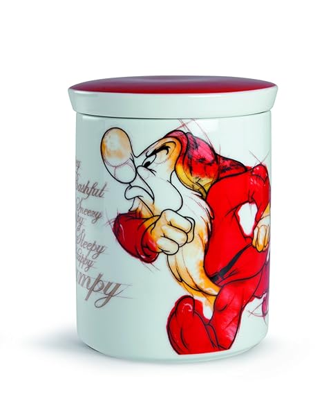 Disney PWS02T/3BR Porzellan-Glas Die 7 Zwerge, Grumpy, 18 x 15 cm