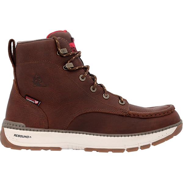 ROCKPORT EZRA WATERPROOF RMEZRA Mens Brown Wide Leather Casual Dress