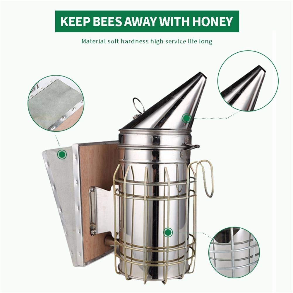 Honey Keeper, Beehive Smo-ker with Heat Shield Protection, Stainless Steel Beekeeping Equipment - Image 5