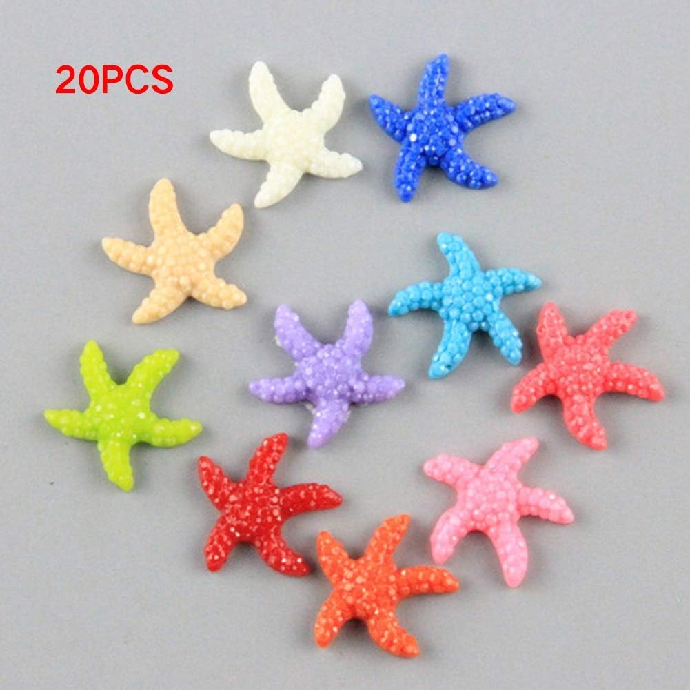 Amazon Co Jp Miyu クリニーク 枚レジンかわいいミニチュアヒトデ水槽風景水族館オーナメントデコレーション Color Random Size 5pcs ホーム キッチン
