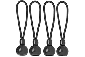 CACELY Universal Bungee Tie Down,Roller Shade Parts,Weather Resistance,for Exterior Roller Shades and Outdoor Roller Blinds,Original Length 4 Inch(Black,4 pcs)